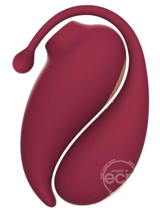 Inspiration Silicone Dual Stimulating Egg & Clitoral Vibrator with Remote Control - Red