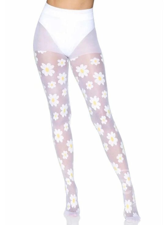 Leg Avenue Daisy Nylon Sheer Tights White