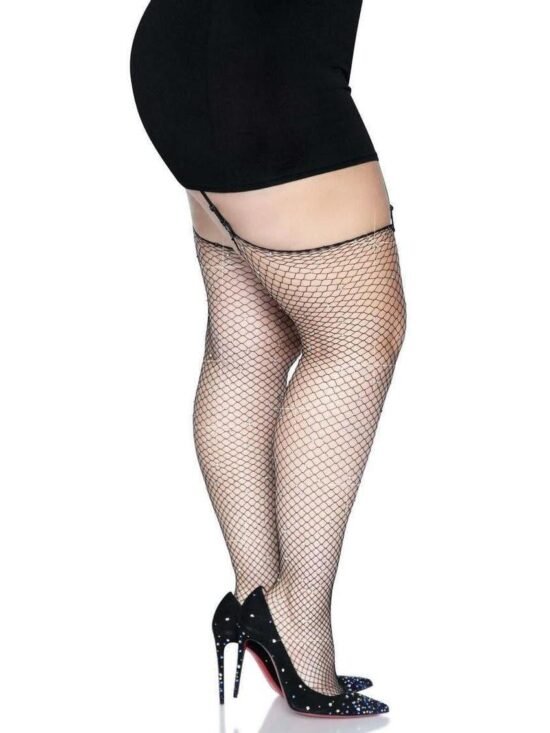 Leg Avenue Rhinestone Fishnet Stockings Black