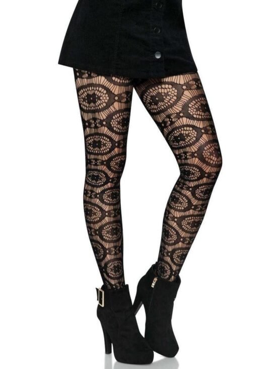 Leg Avenue Boho Crochet Net Tights Black