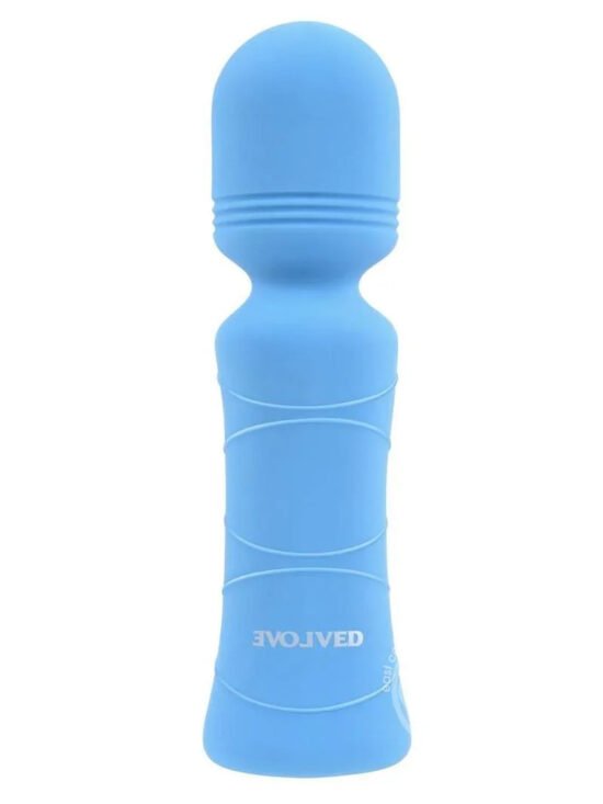 Out of The Blue Rechargeable Silicone Wand Vibrator Blue