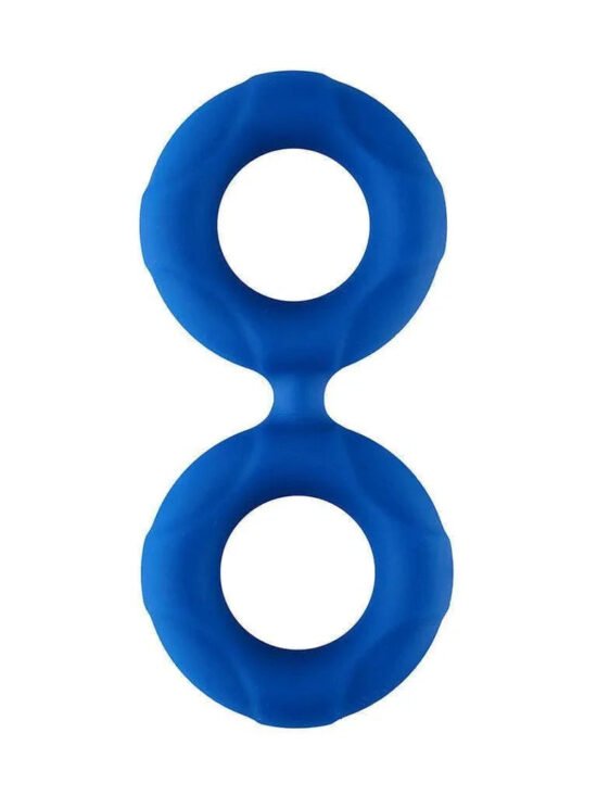 Forto F-81 Double Penis and Scrotum Ring Liquid Silicone Blue