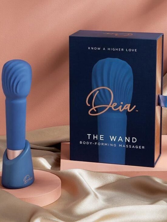 Deia The Wand Silicone 10 Vibration Wand Vibrator with Dual Density Head Blue