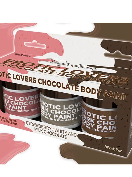 Erotic Chocolate Body Paints White/Milk Chocolate & Strawberry (3 Pack)