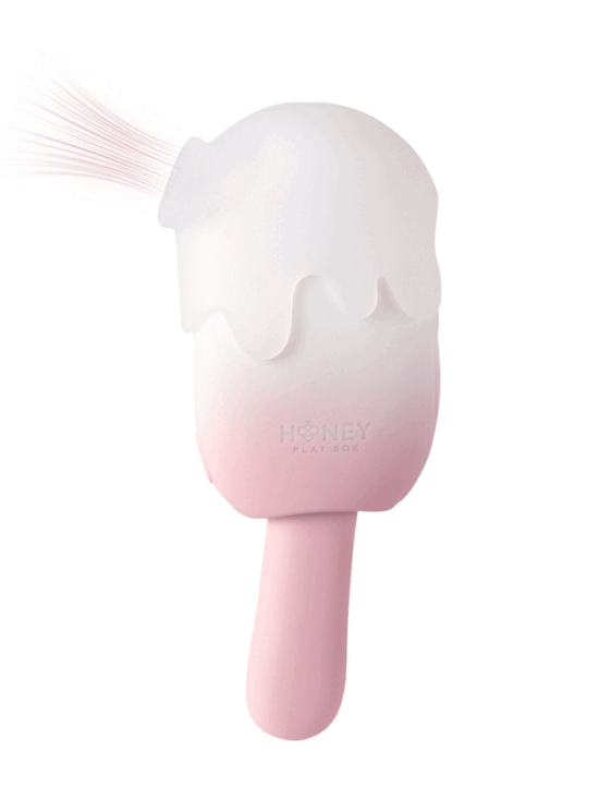 Honey Play Box Bite Me Sucking Tapping & Vibrating Cream Pop Stimulator Pink