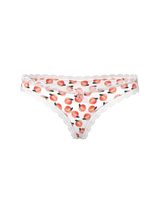Magic Silk Sweet Treats Crotchless Thong with Lube Peach