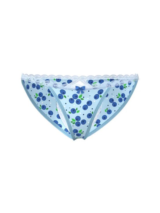 Magic Silk Sweet Treats Split Back & Crotchless Panty with Lube Blueberry