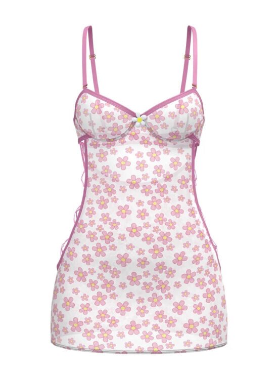 Magic Silk Daisy Dress & Tanga Set Daisy Print