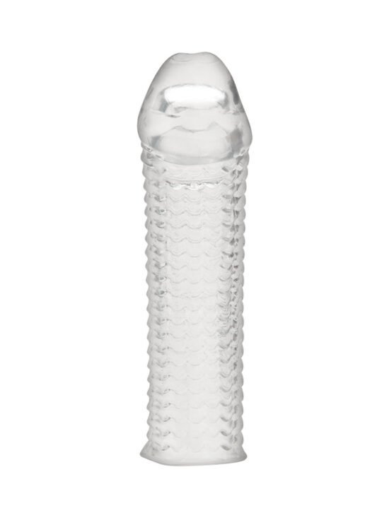 Blue Line 6.5 in. Clear Textured Penis Enhancing Sleeve Extension