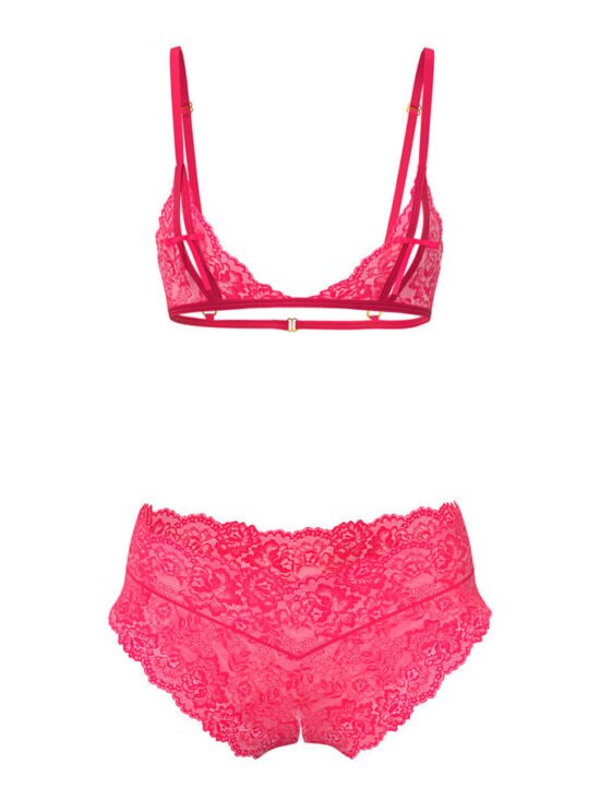 Magic Silk Get It Girl Peek-a-Boo Bralette & Split Crotch Boy Short Diva Pink