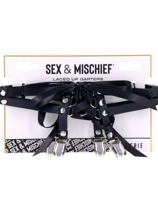 Sportsheets Sex & Mischief Laced Up Garters Black