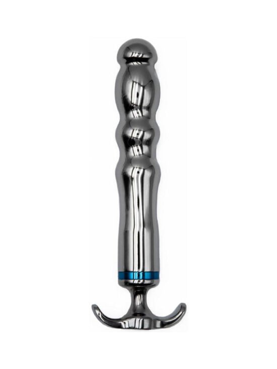 Hidden Treasure Metal Ribbed Curved with Secure Grip Handle Vibrator