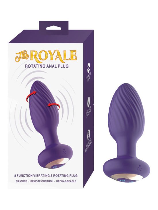 The Royal 8 Rotating Function and Vibrating Anal Plug with Remote Purple
