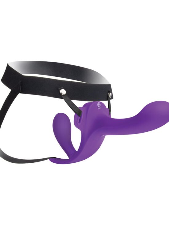Together Lock-In Dual-Ended Vibrating Strap-on & Harness Set