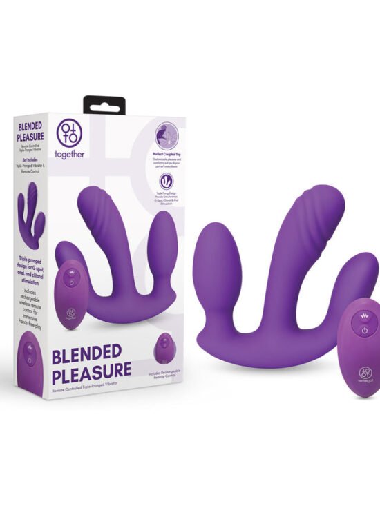 Together Blended Pleasure Remote Controlled Triple-Pronged Vibrator