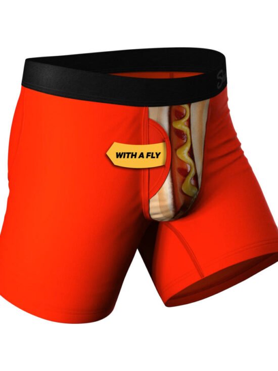 Shinesty The Coney Islands Hot Dog Ball Hammock Pouch Underwear with Fly Red