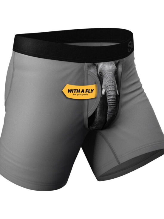 Shinesty The Junk In The Trunk Elephant Ball Hammock Pouch Underwear with Fly Grey