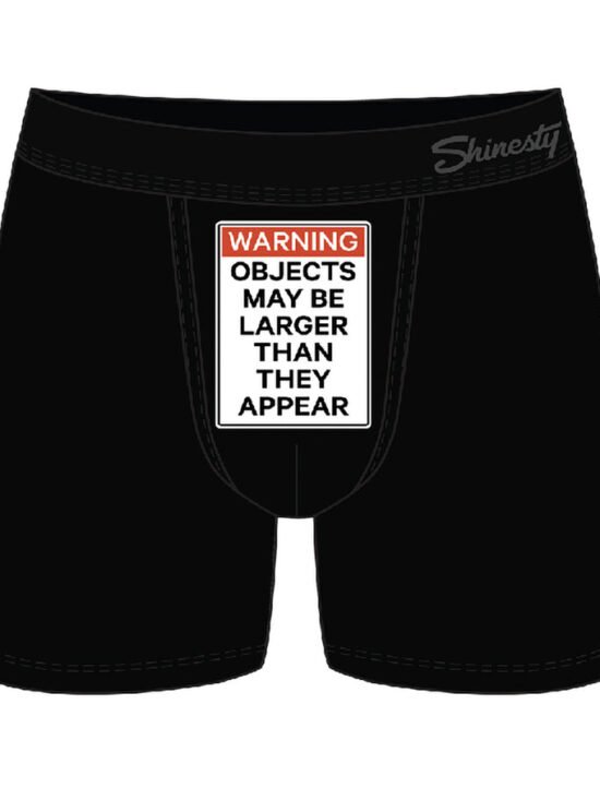 Shinesty The Rear View Size Warning Ball Hammock Pouch Underwear Black