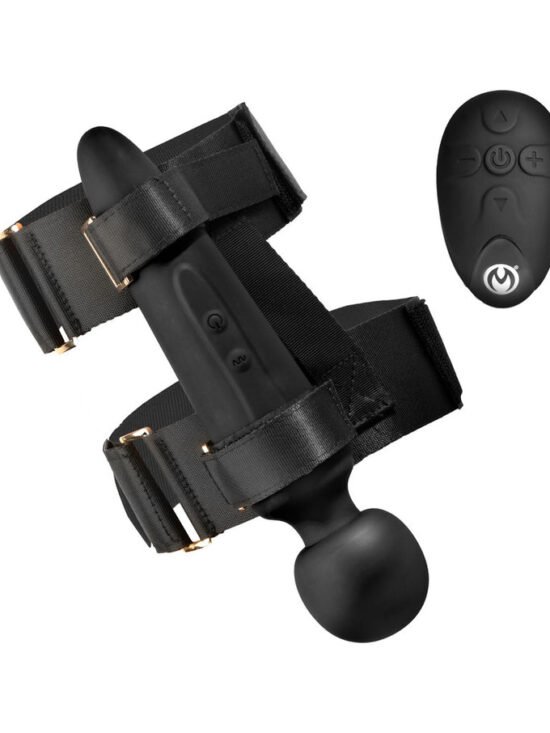 Master Series Thunderstick Thigh Strap Vibrating Wand with Harness