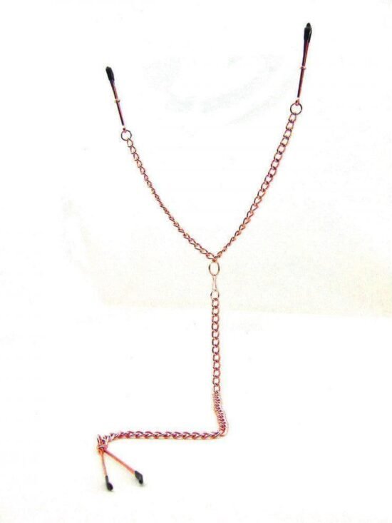 Sex Kitten Y-Style Tweezer Style Nipple and Clit Clamps - Pink