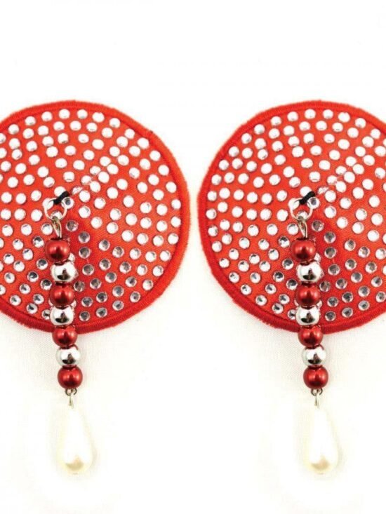 Bijoux de Nip Round Red Crystal Pasties with Facet Beads