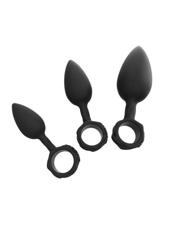 Anal Silicone 3-Piece Training Butt Plugs Black