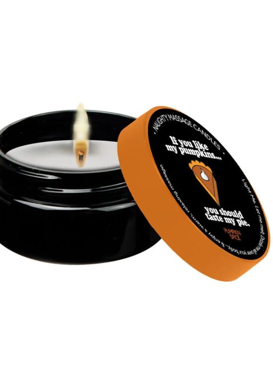 Kama Sutra Halloween Mini Massage Candle 1oz "Taste my Pie" Pumpkin Spice
