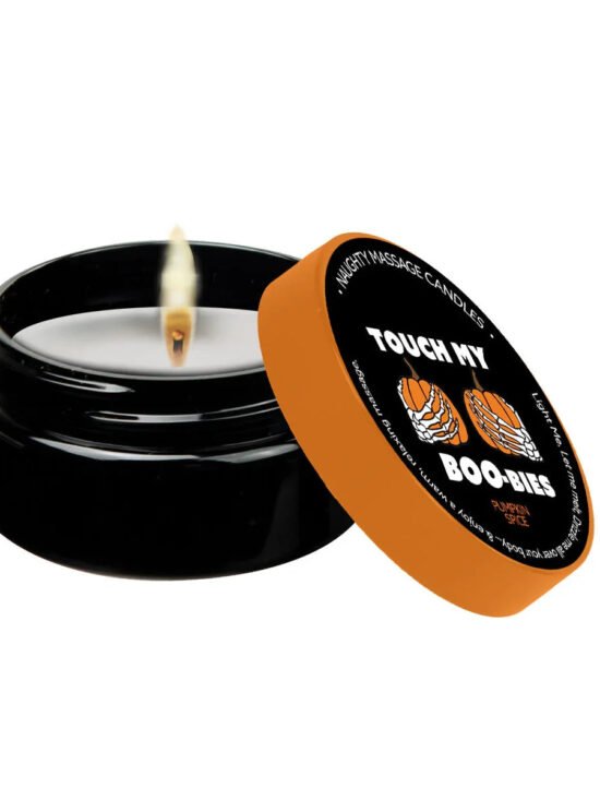 Kama Sutra Halloween Mini Massage Candle 1 oz "Touch My Boo-bies" Pumpkin Spice
