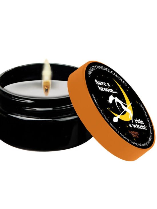 Kama Sutra Halloween Mini Massage Candle 1oz "Ride a Witch" Pumpkin Spice