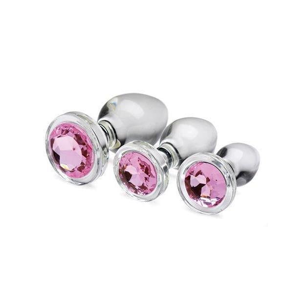 Booty Sparks Pink Gem Glass Anal Set of 3
