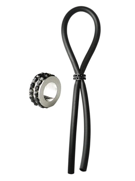 C-ring Lasso Black Gems Bead Silicone Black