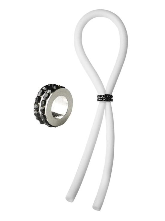 C-ring Lasso Black Gems Bead Silicone White