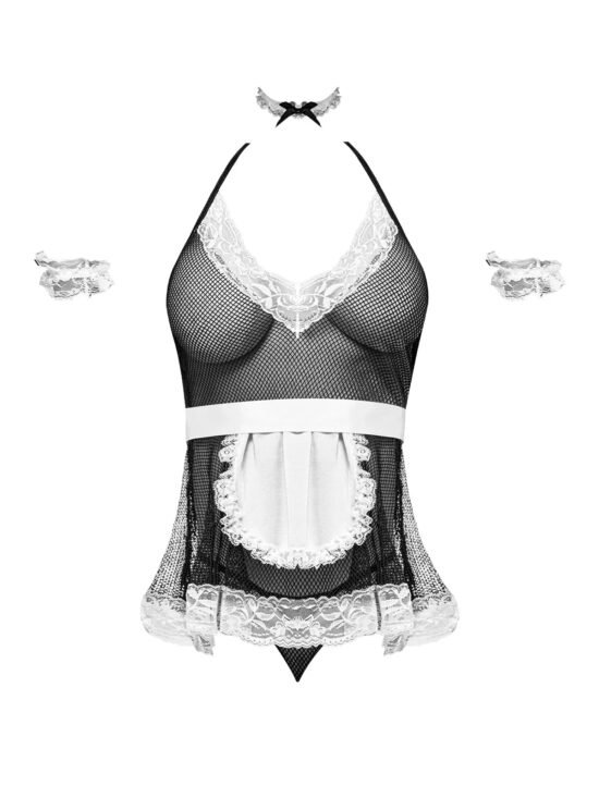 Magic Silk Chamber Maid Bedroom Fantasy Costume Black
