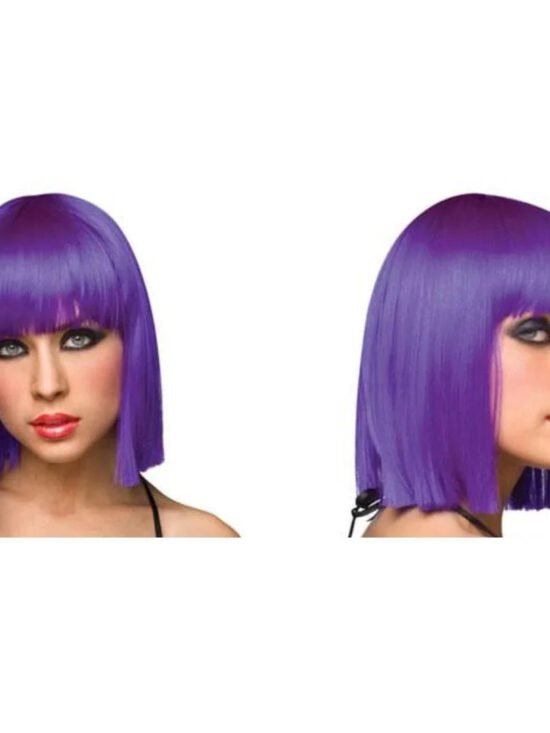 Pleasure Wigs Cleo Short Shoulder Length Hair Banged Wig Purple