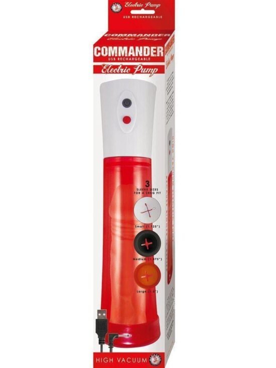 Commander Electric Penis Pump - Red