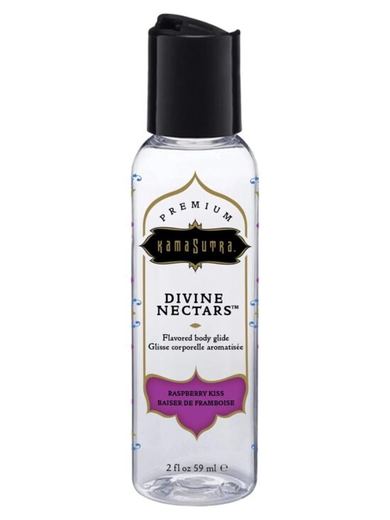 Kama Sutra Divine Nectars Water Based Flavored Body Glide Lubricant Raspberry Kiss