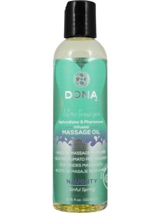 Dona Aphrodisiac & Pheromone Infused Scented Massage Oil Naughty Sinful Spring 4.25 Oz
