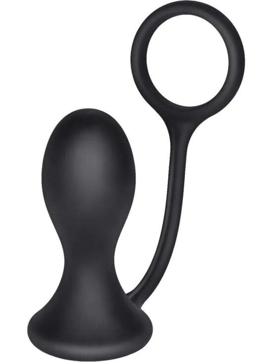 Dr. Kaplan Prostate Silicone Probe Butt Plug With Penis Ring