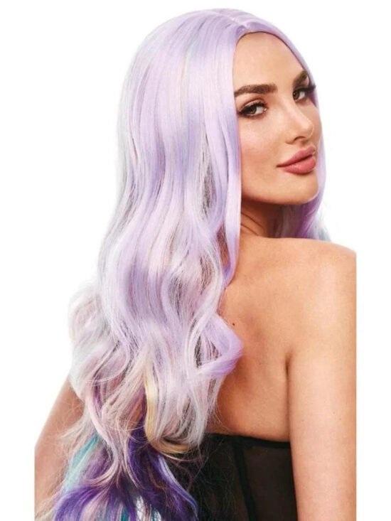 Pleasure Wigs Ella Long Layers and Gentle Curls Wig Pastel Rainbow