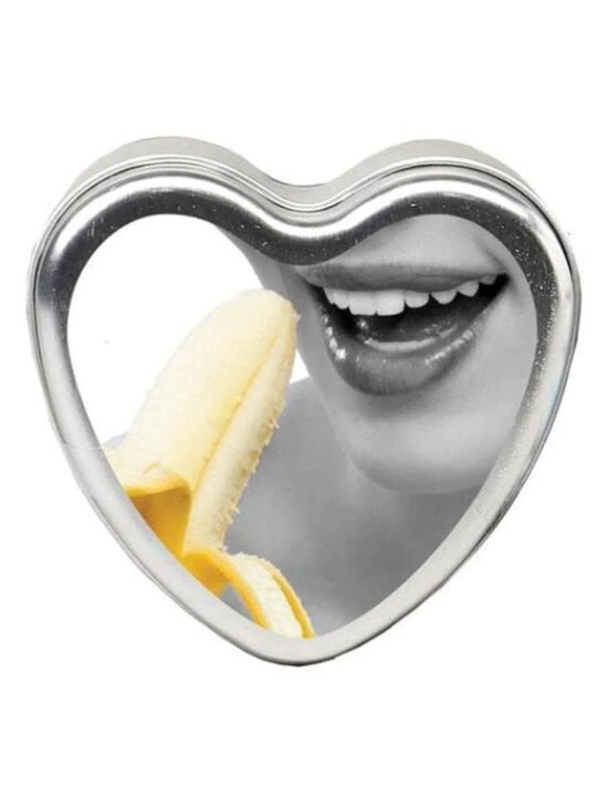 Earthly Body Heart-Shaped Hemp Seed Edible Massage Candle Banana 4 Oz