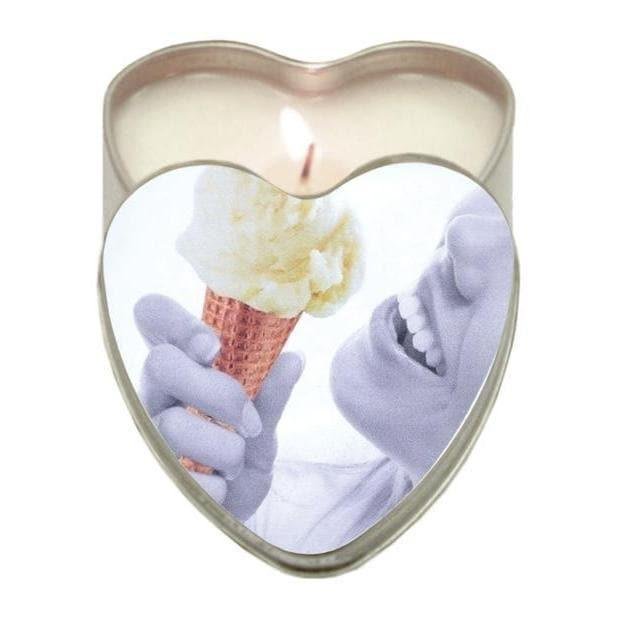 Earthly Body Heart-Shaped Hemp Seed Edible Massage Candle Vanilla 4 Oz