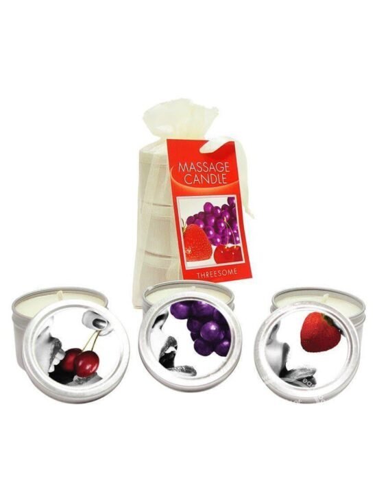 Earthly Body Hemp Seed Edible Massage Candle 3 Pc Set 2 Oz