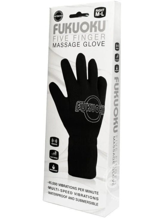 Fukuoku 5 Finger Vibrating & Pulsing Massage Glove Right Hand Waterproof Medium/Large