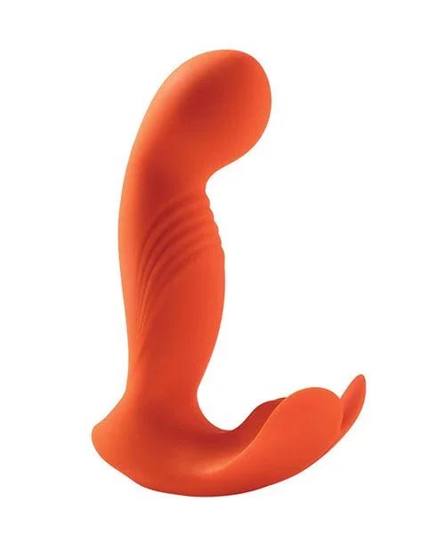 Crave 3 Wearable G-Spot Vibrator with Rotating Massage Head & Clit Tickler Orange