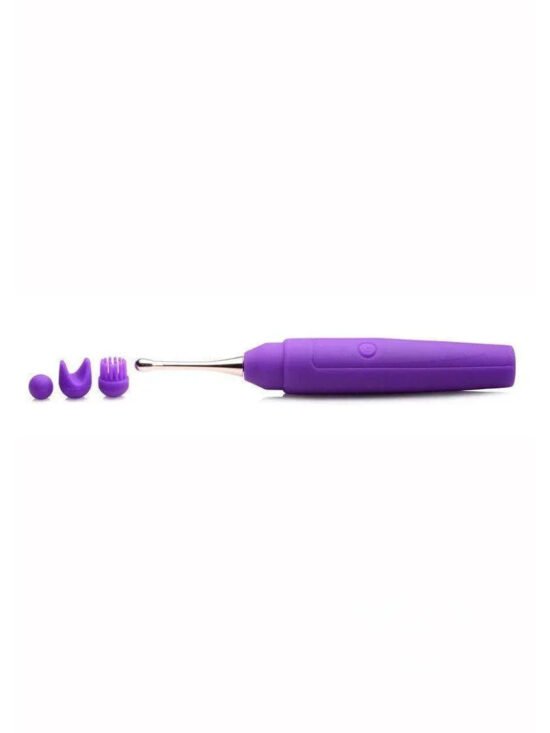 Inmi 10X En Pointe Teaser Silicone Rechargeable Stimulator With 3 Attachments - Purple