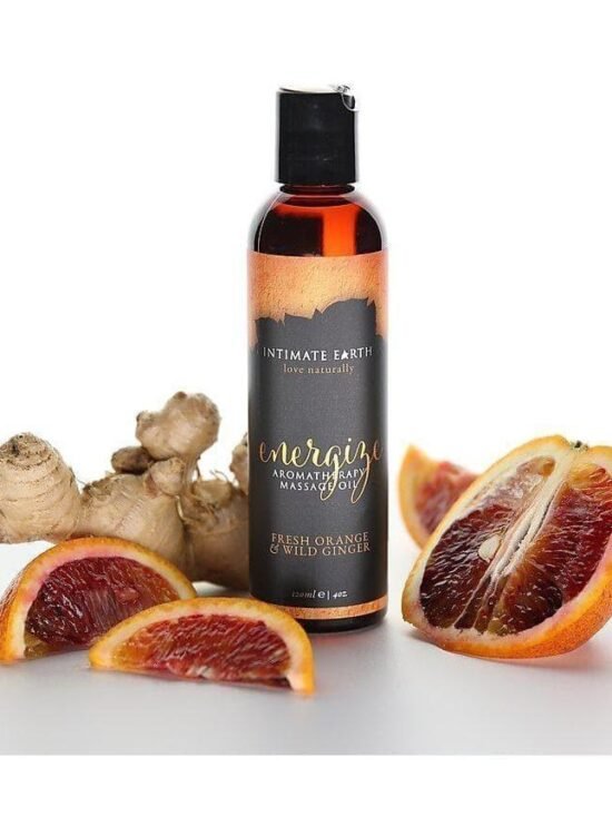 Intimate Earth Energize Aromatherapy Organic Nourishing Massage Oil Fresh Orange and Wild Ginger