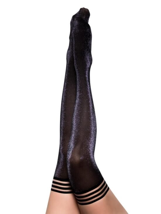 Kixies Kaylee Shimmer Sparkle Thigh High Tights Grey