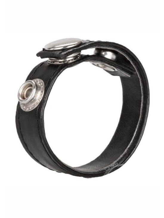 Leather 3 Snap Adjustable Penis Ring Erection Enhancer