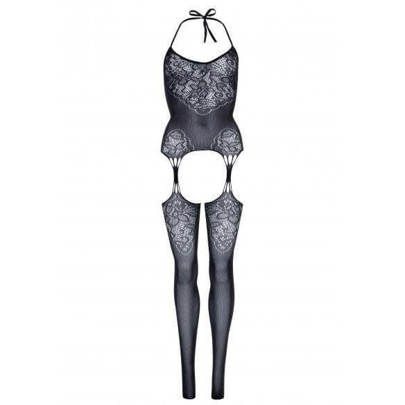 Leg Avenue Seamless Lace Jacquard Net Suspender Bodystocking