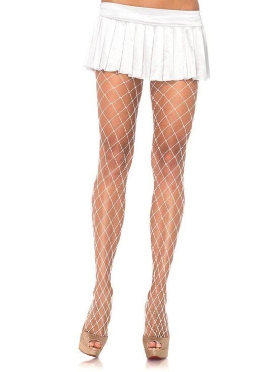 Leg Avenue Spandex Diamond Pantyhose White